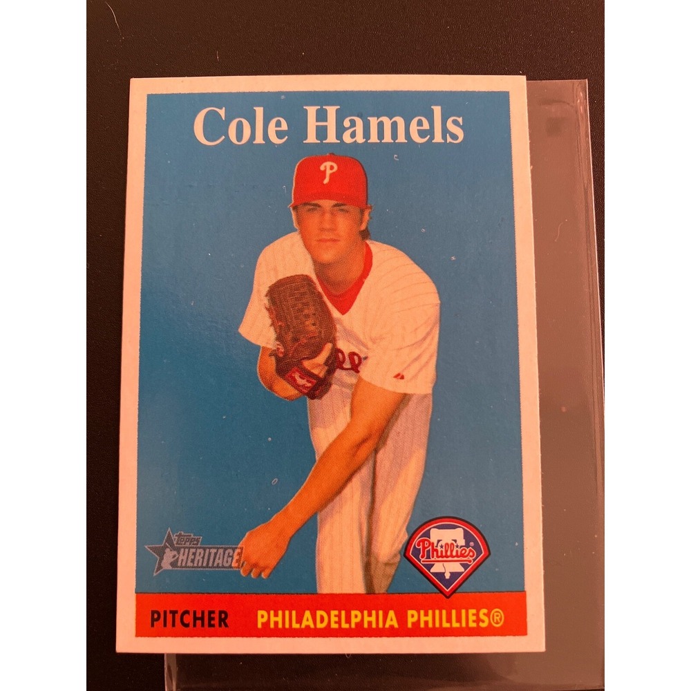 2007 Topps Heritage - Yellow Team Name #76 Cole Hamels Error card